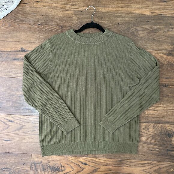 Soft Olive Green Crew-Neck Sweater - Picture 3 of 7